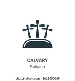 Calvary glyph icon vector on white background. Flat vector calvary icon symbol sign from modern religion collection for mobile concept and web apps design.