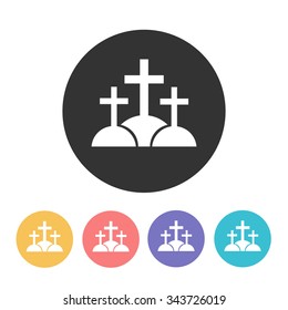 calvary (Golgotha) icon. vector illustration