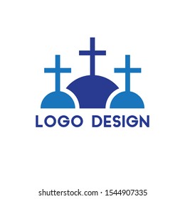 calvary (Golgotha) logo icon, vector illustration