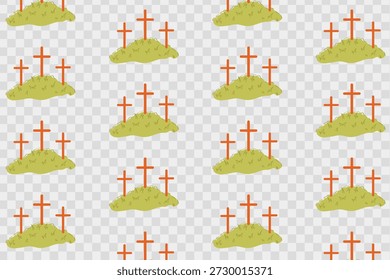 Kalvarienhügel-Muster mit Kreuzen, die Auferstehung und Osterglaube symbolisieren