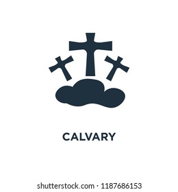 Calvary icon. Black filled vector illustration. Calvary symbol on white background. Can be used in web and mobile.