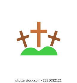 Calvary icon, crosses, vector illustration