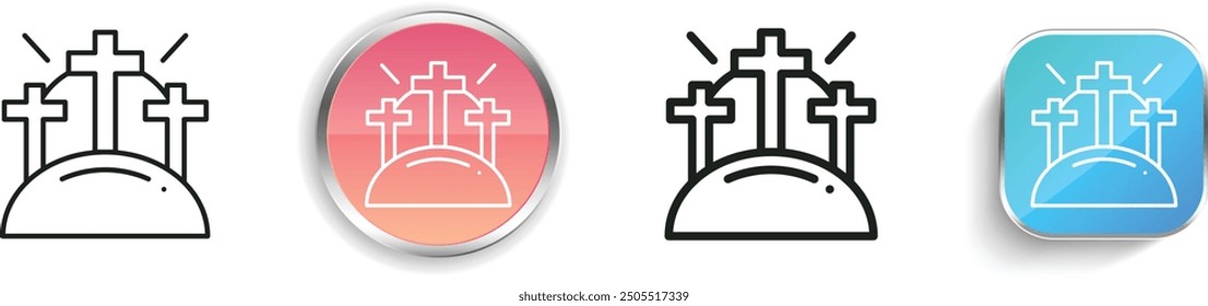 calvary icon. Thin Linear, Regular and Button Style Design Isolated On White Background