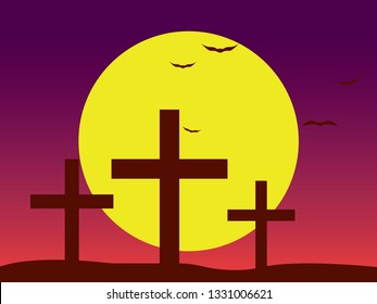 Calvary landscape illustration vector background