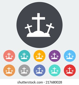 Calvary. Single flat icon on the circle. Vector illustration.