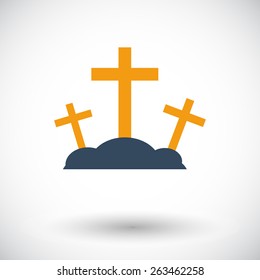 Calvary. Single flat icon on white background. Vector illustration.