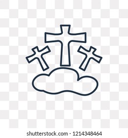 Calvary vector outline icon isolated on transparent background, high quality linear Calvary transparency concept can be used web and mobile