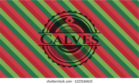 Calves christmas emblem.