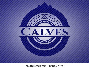 Calves denim background
