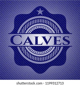 Calves emblem with jean background