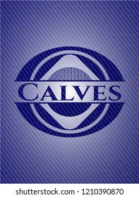 Calves emblem with jean texture