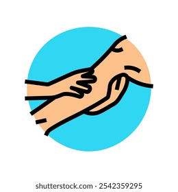 calves massage therapy color icon vector. calves massage therapy sign. isolated symbol illustration