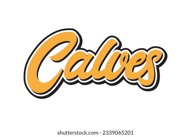 Calves..calves lettering text effect vector illustration