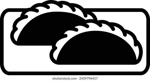 Calzone dish glyph and line vector illustration