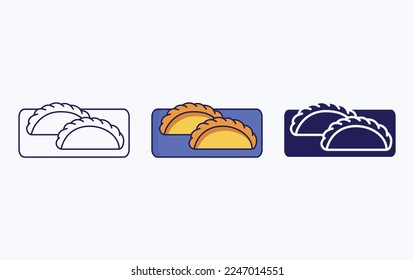 Calzone dish icon vector illustration