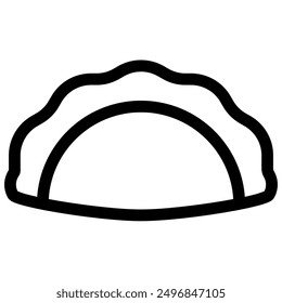 calzone icon with black outline style