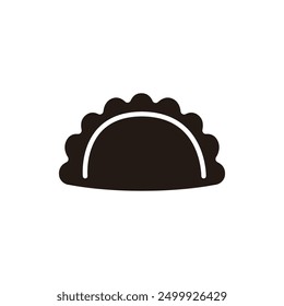 Icono de Calzone. Versión de silueta plana.