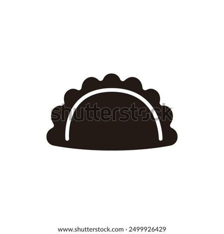 Calzone icon. Flat silhouette version.