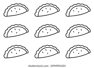 Calzone line art artistic food illustration