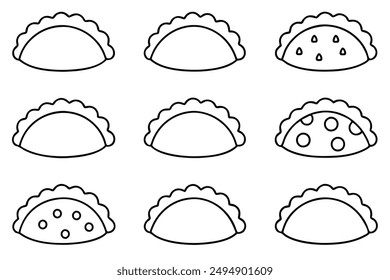 Calzone line art creative culinary artwork