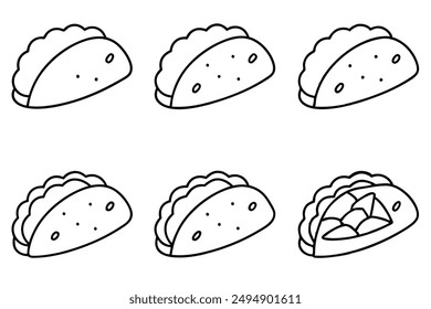 Calzone line art expressive pastry design