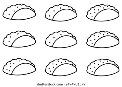 Calzone line art minimalist pastry depiction