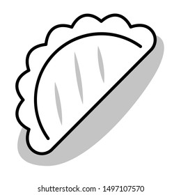 calzone thin line vector icon