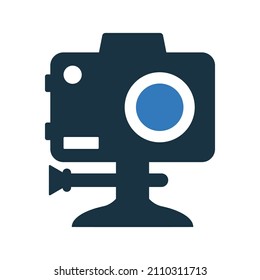Cam, camera, extreme icon. Simple editable vector design isolated on a white background.