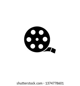 Cam, camera, film, movie, record, round, video flat icon. Editable vector 64x64 Pixel.