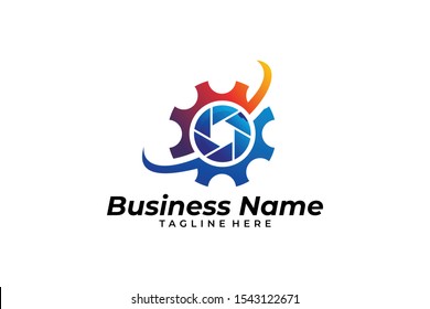 cam gear logo icon vector isolated