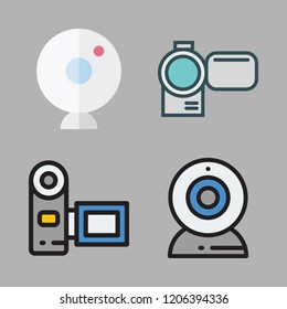 cam icon set. vector set about webcam and camcorder icons set.