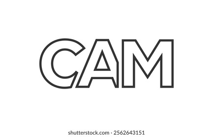 CAM logo design template with strong and modern bold text. Initial based vector logotype featuring simple and minimal typography. Trendy company identity ideal for businesses brand presence.