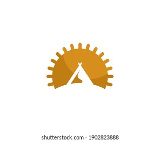 Cam logo sun vector icon 