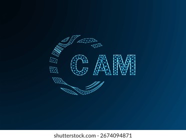 CAM low poly letter logo vector design. CAM lower poly logo design. CAM unique low poly logo design.