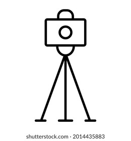 Cam on stand, tripod camera icon 