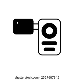 cam recorder icon with white background vector stock illustration