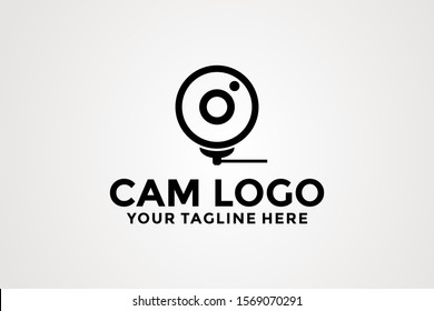 Cam Security Logo design, cam logo template vector