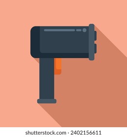Cam speed radar icon flat vector. Office traffic cam. Vehicle gun