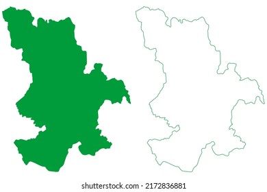 Camacan municipality (Bahia state, Municipalities of Brazil, Federative Republic of Brazil) map vector illustration, scribble sketch Camacan map