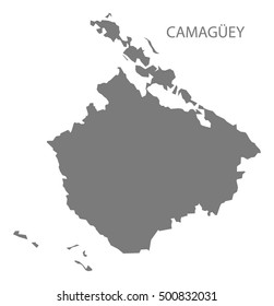 Camaguey Cuba Map grey