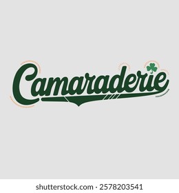 Camaraderie text of saint patrick day vector typography transparent background