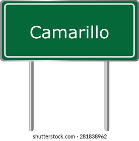 Camarillo , California, road sign green vector illustration, road table, USA city