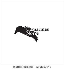 Camarines Norte Philippinen Karte und schwarzes Buchstabendesign auf weißem Hintergrund