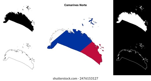 Camarines Norte Provinz Gliederung Karte Set