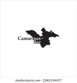 Camarines Sur Philippines map and black lettering design on white background