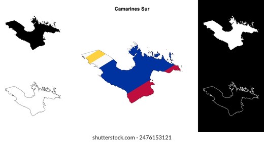 Camarines Sur province outline map set