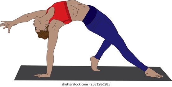 Camatkarasana Wild Thing Yoga Pose Vector