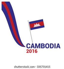 Cambodia 2016, Vector Cambodian Independence Day Celebrating 9th November. Celebration Card. background wallpaper Illustration