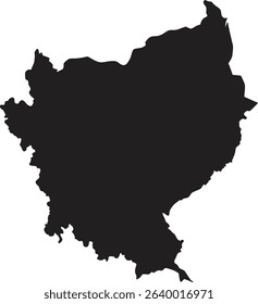 Cambodia black map silhouette vector style with white background