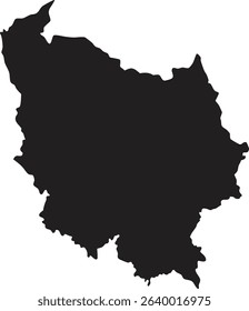 Cambodia black map silhouette vector style with white background